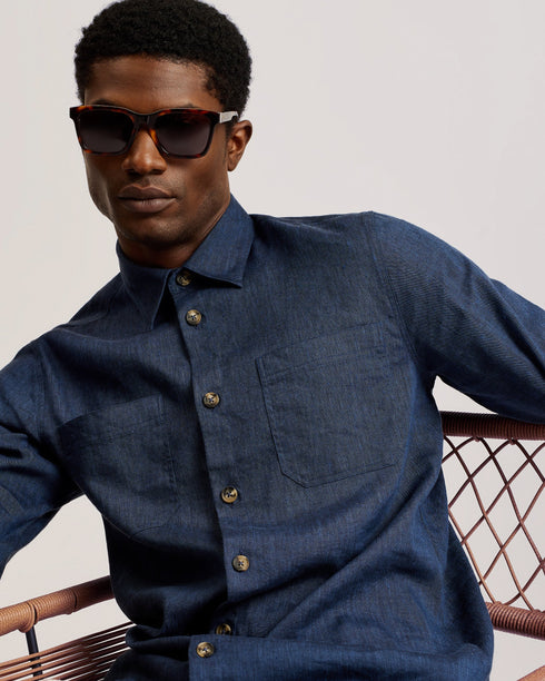 IIO-Shirts-LS Stretch Linen Shirt- Ted Baker Romania